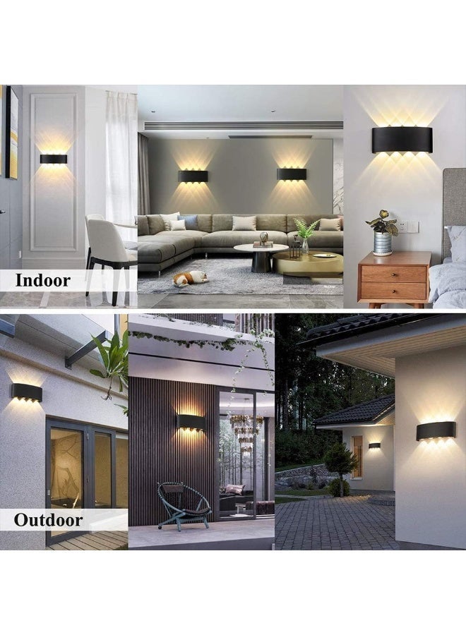 Firasa Matte Black LED Wall Light 8W 3000K Warm Glow | IP65 Waterproof Indoor/Outdoor Sconce for Living Room, Bedroom, Hallway, Garden & Ramadan Decor your - Image 1